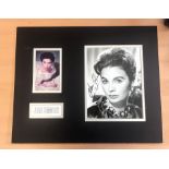Jean Simmons signed 20"x16" montage mount. 1 colour photo unsigned 1 black and white photo signed.
