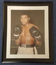Muhammad Ali Colour Print Housed in a Frame Measuring 22 x 19. Good condition. All autographs come
