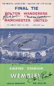 Autographed Man United 1958 : Official Matchday Programme Issued For The 1958 Fa Cup Final Between