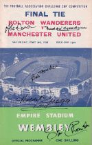 Autographed Man United 1958 : Official Matchday Programme Issued For The 1958 Fa Cup Final Between