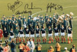 Autographed Scotland 12 X 8 Photo : Col, Depicting A Superb Image Showing Scotland Players Lining Up