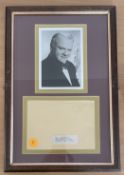 James Cagney signed 19x12 mounted and framed display includes signed vintage black and white photo