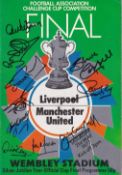 Autographed Man United 1977 : Official Matchday Programme Issued For The 1977 Fa Cup Final Between