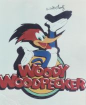 Walter Lantz signed colour photo Woody Woodpecker 10x8 Inch. Was an American cartoonist, animator,