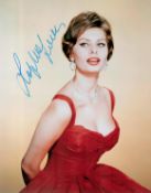 Sophia Loren OMRI signed colour photo 10x8 Inch. Is an Italian former actress. Good condition. All