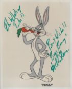 Mel Blanc signed colour photo 10x8 Inch 'Bugs Bunny' Warner Bros. Inc. 1989. American voice Actor,