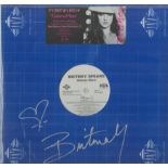 Britney Spears signed 33rpm record sleeve. Vinyl record included of Gimme More. Good condition.