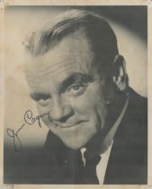 James Cagney signed 10x8inch black and white photo. Few knocks and marks to photo caused by age.