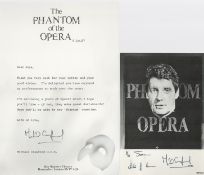 Michael Crawford OBE CBE signed TLS Thank letter dated 8.10.87 plus signed promo black & white