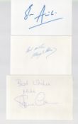 Sport signed collection of three white cards, autographed by Olympic champions Ben Ainslie, Steve