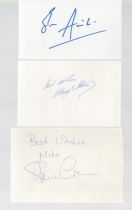 Sport signed collection of three white cards, autographed by Olympic champions Ben Ainslie, Steve