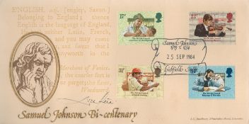 Lord Lichfield signed rare 1984 British Council official Samuel Johnson Bi-Centenary FDC. Only 100