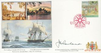 Air Marshall Sir James Rowland DFC AFC signed 1998 Australian Bicentenary FDC. He was Governor of
