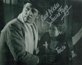 Janina Faye actor signed 10 x8 inch b/w movie scene photo from Dracula 1958 as Tania. Faye began her