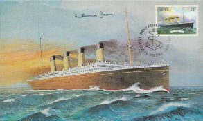 Titanic Survivor Millvina Dean signed 1995 Irish Titanic at Sea cover with Matching Stamp and