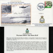 WW2 Tirpitz Alec Bates 617 Dambuster sqn signed Attack on U-Boat Pens Ijmuden 1945 RAF cover 2010.