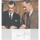 James Bond Q actor Demond Llewelyn signed white card inscribed Q along with a grainy 10 x 8 colour