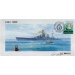 WW2 HMS Hood survivor Ted Briggs signed 2003, 85th ann Launch cover. Destroyed by the Bismarck