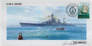 WW2 HMS Hood survivor Ted Briggs signed 2003, 85th ann Launch cover. Destroyed by the Bismarck