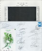 Football Celtic 14 Team players signed 2002 UEFA Cup v Suduva cover. Autographs include Douglas,