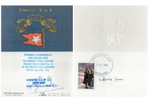Titanic survivor Millvina Dean signed 1998 RMS Titanic card, signed inside with Easdale Island 3/7/