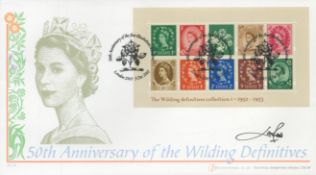 Lord Lichfield signed rare Internetstamps 2002 Wilding Definitives miniature sheet FDC Thomas