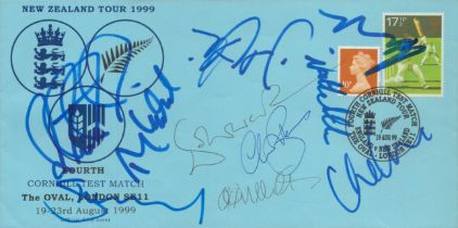 New Zealand 10 Cricket stars signed 1999 England Tour4th Test cover. Autographs include Fleming,