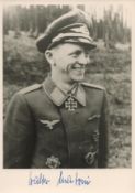 WW2 Luftwaffe fighter ace Walter Matoni KC signed 6 x 4 inch b/w vintage rare postcard portrait.