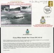 WW2 Donald Cheney DFC 617 Dambuster sqn signed Attack on E-Boat Pens Rotterdam 1945 RAF cover