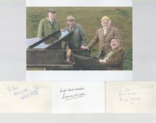 Last of the Summer Wine signed collection of three cards signed by Brian Wilde, Norman Wisdom and