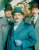 Poirot actors Hugh Fraser and Phillip Jackson signed 10 x 8 colour photo scene with the pair and