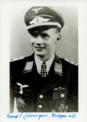 WW2 Luftwaffe fighter ace Ernst Borngen KC signed 6 x 4 inch b/w portrait photo. Borngen claimed
