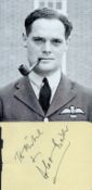 WW2 Battle of Britain Colditz POW Sir Douglas Bader signed large autograph album page along with 7 x