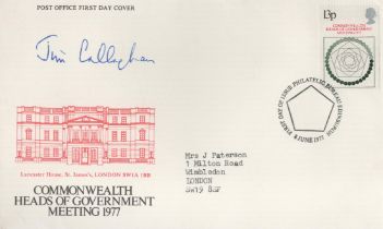 Prime Minister James Callaghan signed 1977 Heads of Government FDC. Baron Callaghan of Cardiff,