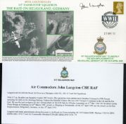 WW2 Air Cdre John Langston 617 Dambuster sqn signed Attack on Heligoland Germany 1945 RAF cover