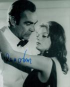 James Bond actor Lana Wood signed scarce 10 x 8 inch b/w photo embracing Sean Connery. She made