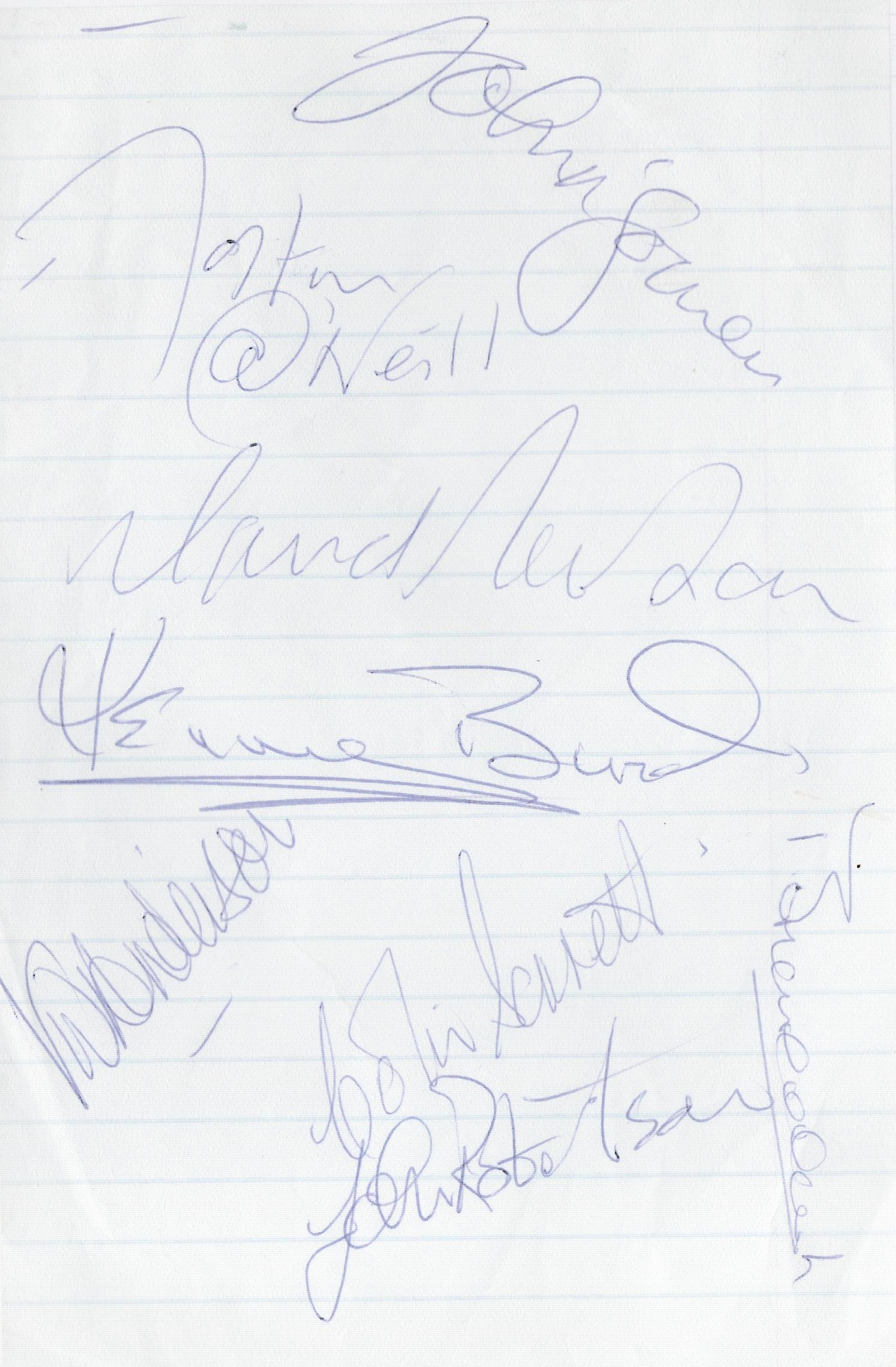 Football Notts Forest legend Brian Clough Signed Lined note Paper By And 7 Nottingham Forest