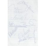 Football Notts Forest legend Brian Clough Signed Lined note Paper By And 7 Nottingham Forest