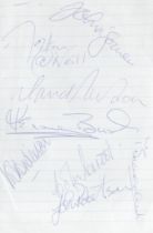 Football Notts Forest legend Brian Clough Signed Lined note Paper By And 7 Nottingham Forest