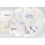 TV Film signed collection of 20 white cards includes autographs of Susannah Yorke, Joan Fontaine,