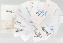TV Film signed collection of 20 white cards includes autographs of Susannah Yorke, Joan Fontaine,
