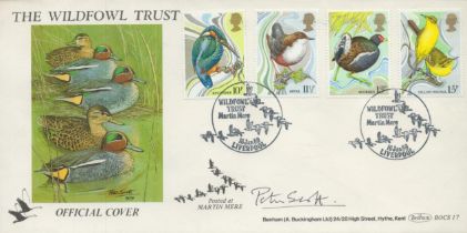 Peter Scott signed scarce Benham 1980 Wildfowl Trust official Birds FDC BOCS17, with special