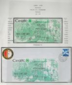 Football Feyenoord 16+ team multiple signed 2003 Celtic Match ticket display. Includes Buffel, Van