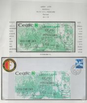 Football Feyenoord 16+ team multiple signed 2003 Celtic Match ticket display. Includes Buffel, Van