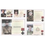 Victoria Cross autograph collection Five A4 colour copied biography pages hand signed by Lt Col Eric