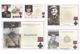 Victoria Cross autograph collection Five A4 colour copied biography pages hand signed by Lt Col Eric