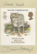 David Attenborough signed 1986 Nature Conservation PHQ 31p Stamp card, inscribed Good Luck.