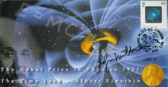 Apollo 15 moonwalker Dr Edgar Mitchell signed 2001 Nobel Physics Prize Space cover NASA Astronaut.