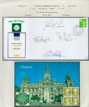 Football Celtic T Boyd T Burns P Grant P Lally signed EEC 1997 awards cover. Set with corner