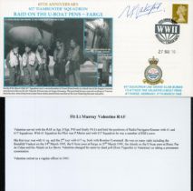 WW2 Flt Lt Murray Valentine 617 Dambuster sqn signed Attack on U-Boat Pens Farge 1945 RAF cover